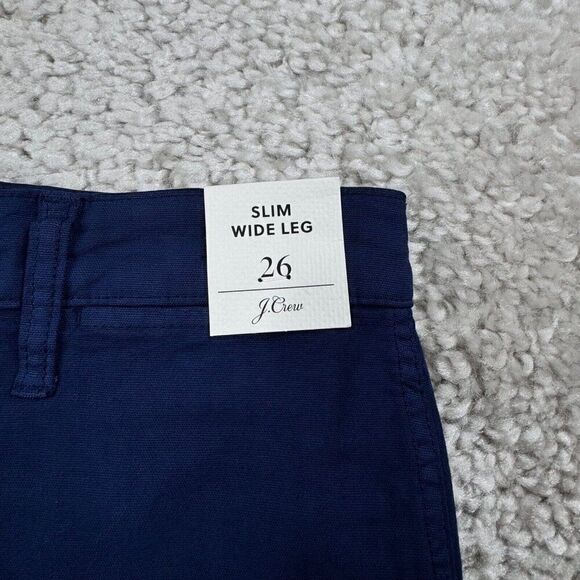 J. Crew Slim Wide Leg Cropped Pant Navy Blue NEW - Picture 7 of 11